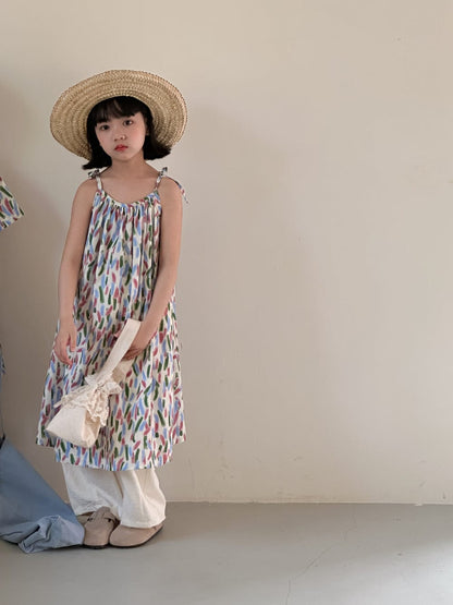 半袖セットアップ キッズセットアップ 2点セット/ワンピース ボーイズ半袖シャツ+ショートパンツ/ガールズキャミワンピ カラフル リンクコーデ 兄弟姉妹 お揃いコーデ【mh0004884】