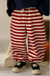 長袖セットアップ キッズトップス/パンツ レターロゴプリントフーディパーカー/ボーダー裏フリースロングスウェットパンツ 2カラー【mh0007478】