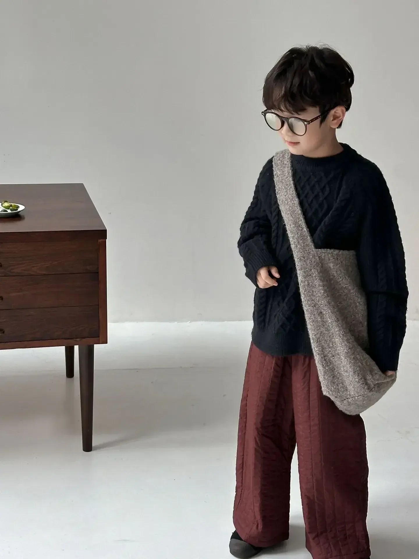 ニット・セーター キッズトップス アラン編みケーブルニットルーズセーター 2カラー【mh0007576】