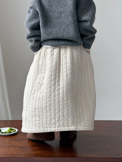 スカート キッズスカート キルティングシンプル防寒スカート 2カラー【mh0007597】