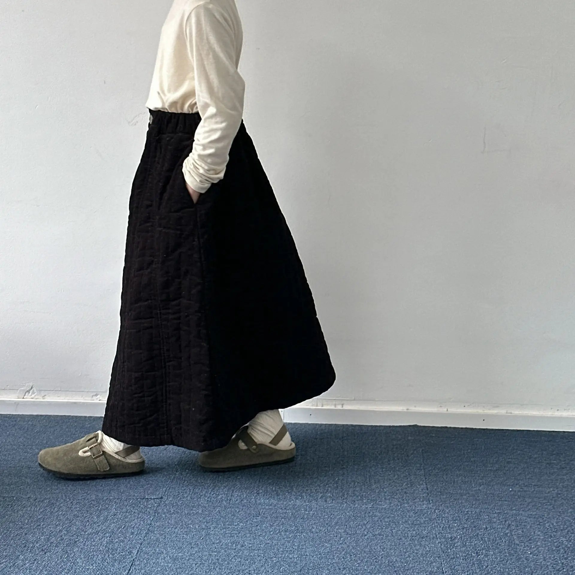 スカート キッズスカート キルティングシンプル防寒スカート 2カラー【mh0007597】