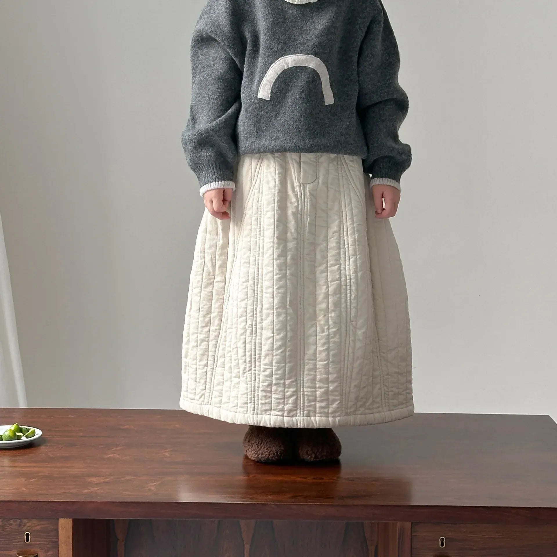 スカート キッズスカート キルティングシンプル防寒スカート 2カラー【mh0007597】