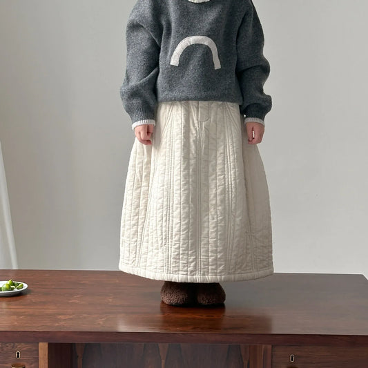 スカート キッズスカート キルティングシンプル防寒スカート 2カラー【mh0007597】