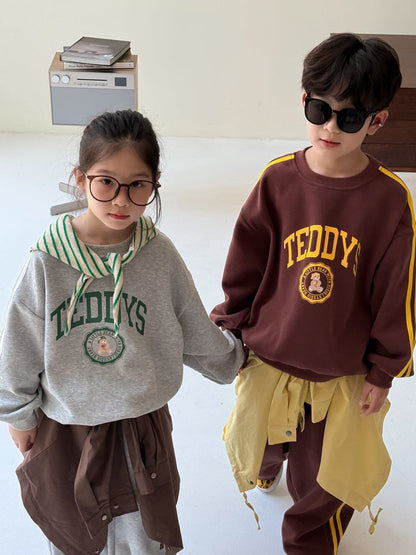 長袖セットアップ カレッジロゴサイドラインスウェットシャツ+スウェットパンツセットアップ 2点セット【mh0010941】