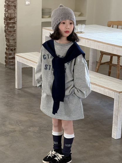 長袖セットアップ ロゴスウェットトップス ミニスカートセットアップ 2点セット【mh0010957】