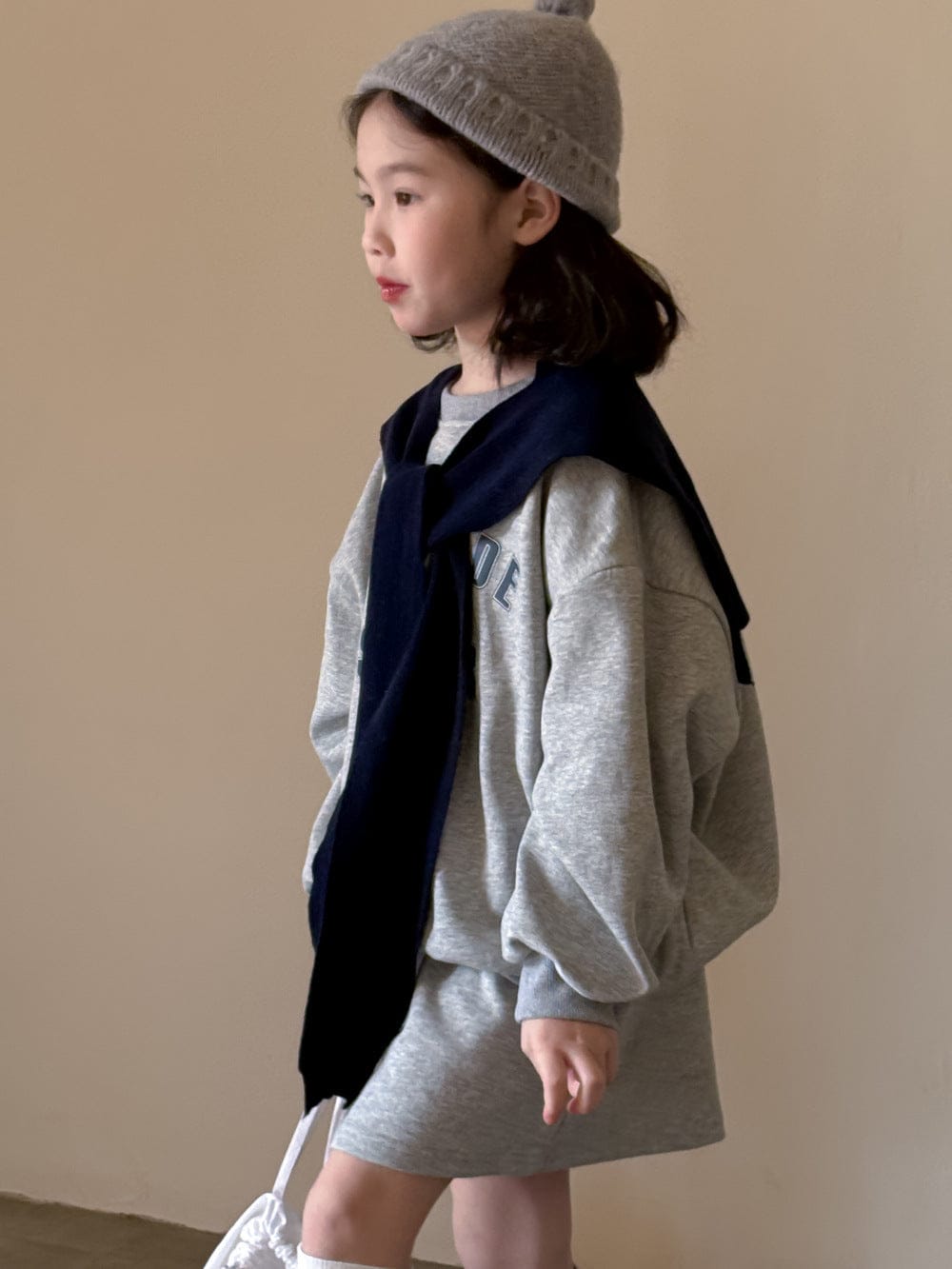 長袖セットアップ ロゴスウェットトップス ミニスカートセットアップ 2点セット【mh0010957】