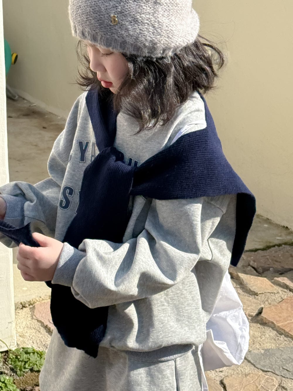 長袖セットアップ ロゴスウェットトップス ミニスカートセットアップ 2点セット【mh0010957】