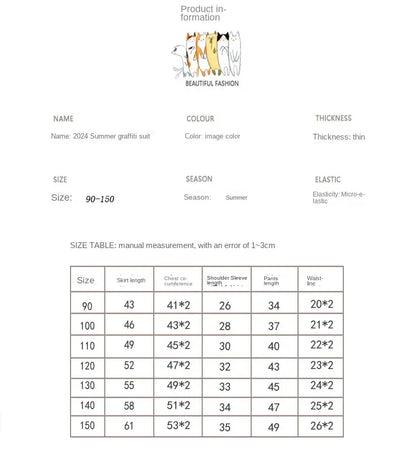 半袖セットアップ キッズセットアップ 2点セット 半袖Tシャツ+ハーフパンツ グラフィックプリント 2カラー【mh0005284】