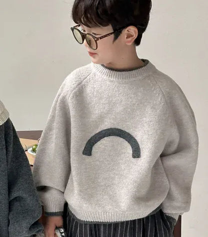 ニット・セーター Beige / 90cm 1-2y キッズトップス 幾何学刺繍ニットセーター 2カラー【mh0007598】