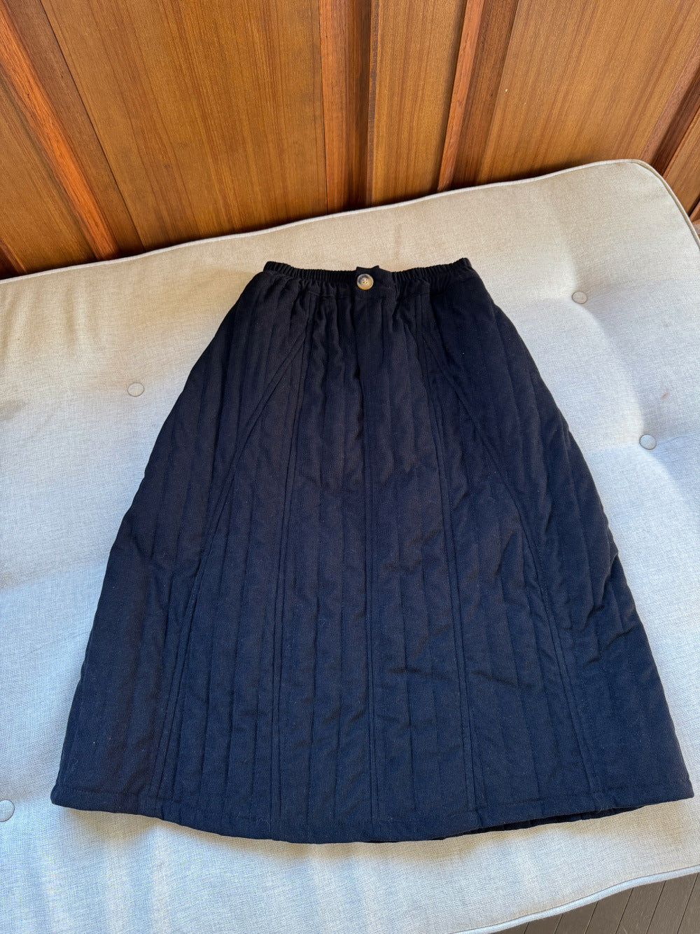 スカート Black / 90cm キルティングスカート キッズ 中綿 厚手 ロング丈 シンプル【mh0011687】