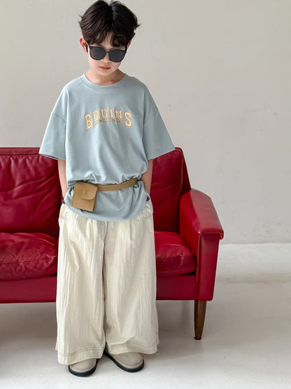 半袖ワンピース Blue letter t-shirt / 90cm レターロゴ半袖Tシャツワンピース/半袖Tシャツ【mh0010041】