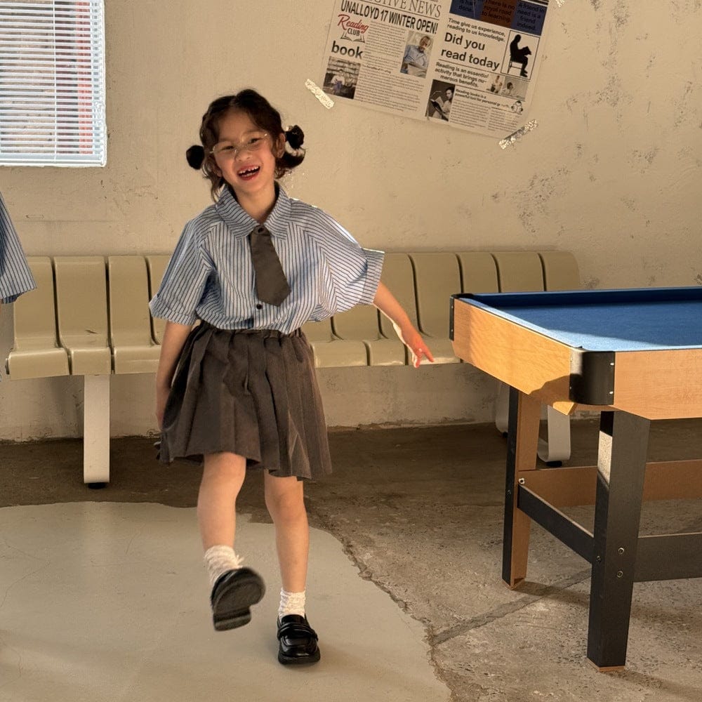 半袖セットアップ girls set / 90cm スクールユニフォームスタイルセットアップ ガールズ/ボーイズ【mh0009677】