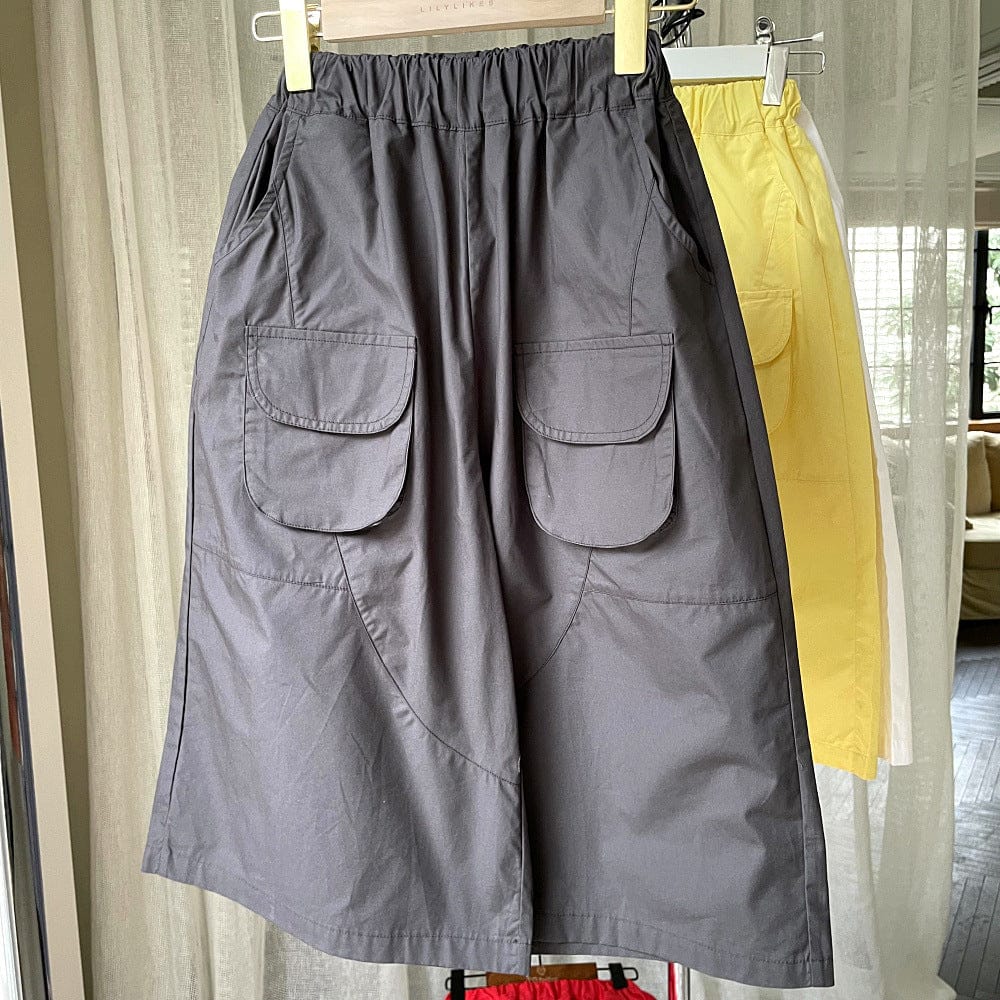 ロングパンツ・スウェットパンツ Gray / 90cm フラップポケットワイドルーズロングパンツ【mh0010050】