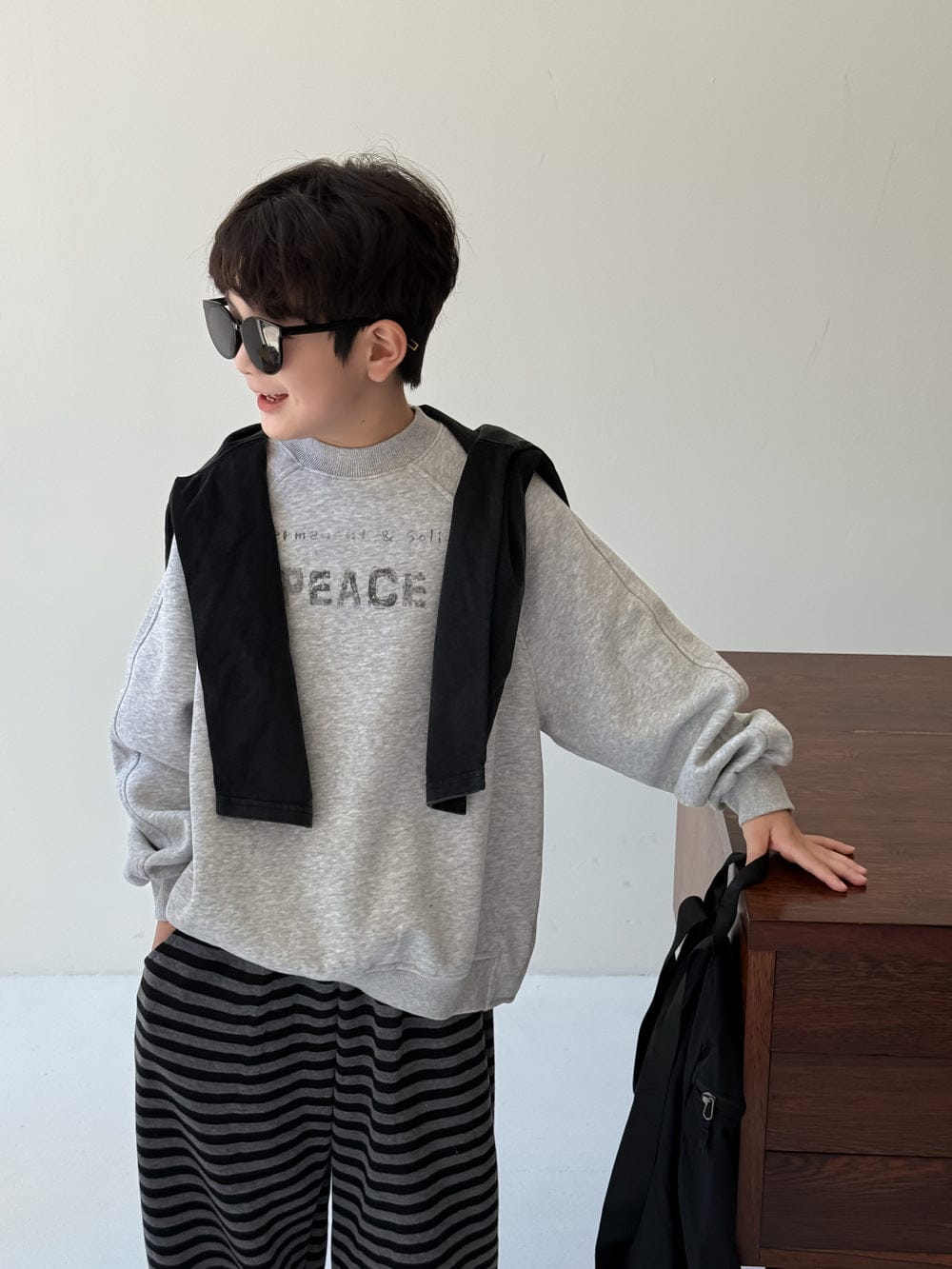 トレーナー・フーディ Gray / 90cm ロゴプリントクルーネックスウェット シンプルカジュアル長袖トップス【mh0010784】