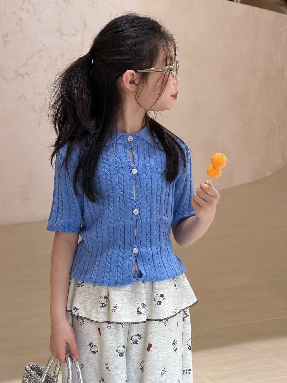 半袖シャツ・ブラウス Lapel Knitted Short Sleeve Polo Shirt 襟付き半袖ニットポロシャツ【mh0012102】