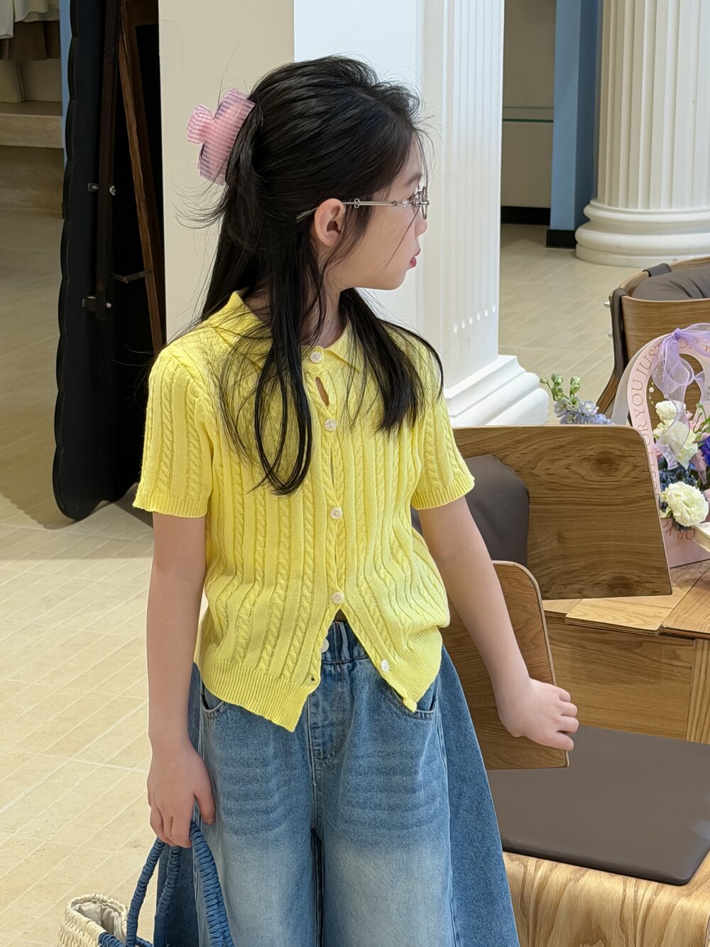 半袖シャツ・ブラウス Lapel Knitted Short Sleeve Polo Shirt 襟付き半袖ニットポロシャツ【mh0012102】