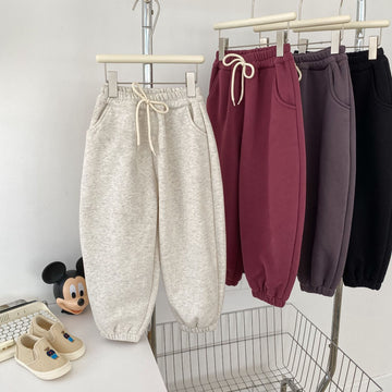 ロングパンツ・スウェットパンツ Light Gray / 90cm 裏起毛スウェットパンツ 厚手 ゆったり ジョガーパンツ【mh0011652】