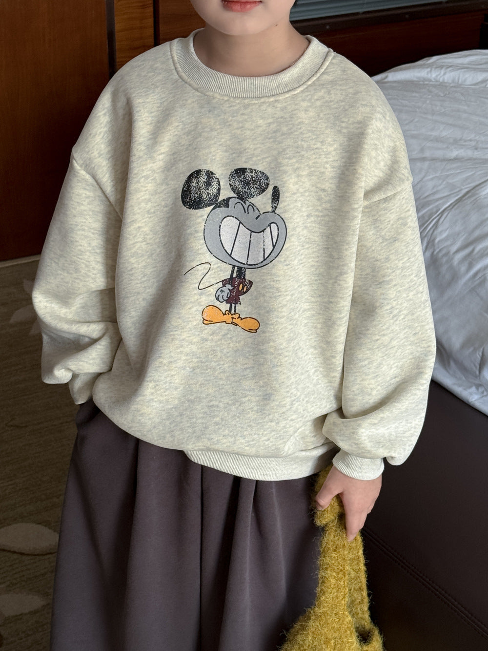 トレーナー・フーディ Light Gray / 90cm スウェットトレーナー キッズ 裏起毛 プルオーバー クルーネック 厚手 アート柄 トップス【mh0011657】