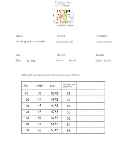 ニット・セーター キッズトップス ビッグリボン長袖ニットセーター グレー【mh0006863】