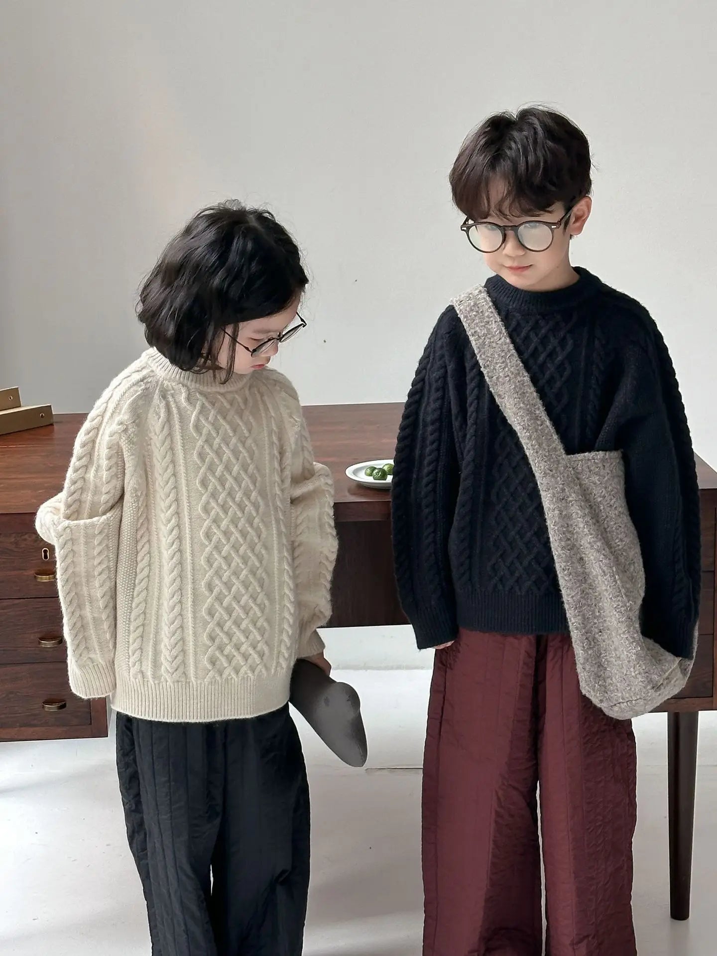 ニット・セーター キッズトップス アランニットケーブル編みニットセーター【mh0008243】