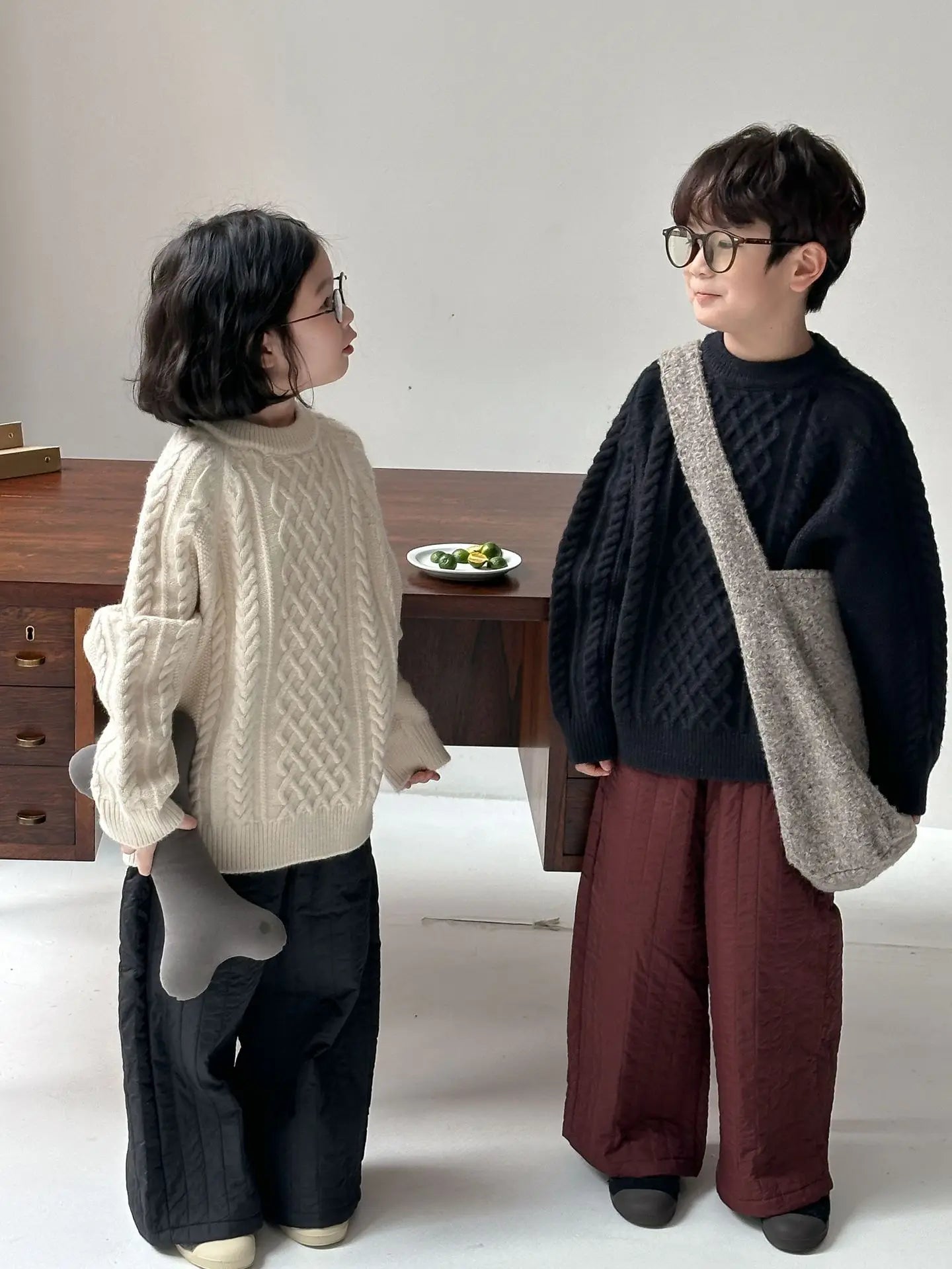 ニット・セーター キッズトップス アランニットケーブル編みニットセーター【mh0008243】