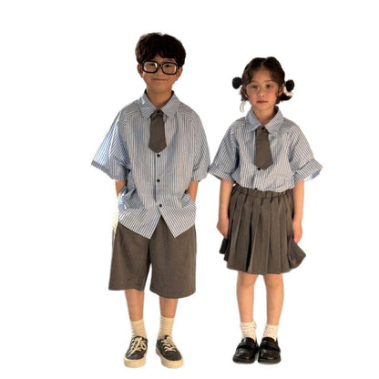 半袖セットアップ スクールユニフォームスタイルセットアップ ガールズ/ボーイズ【mh0009677】