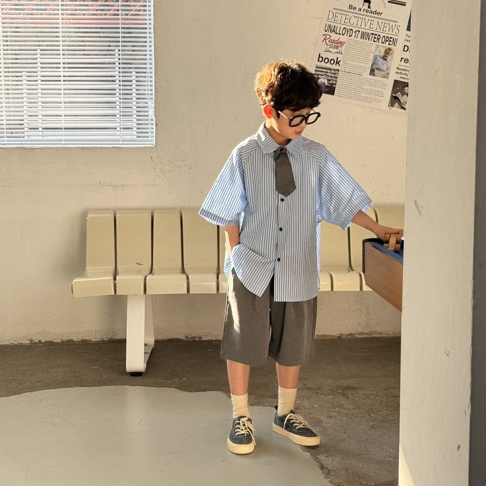 半袖セットアップ スクールユニフォームスタイルセットアップ ガールズ/ボーイズ【mh0009677】
