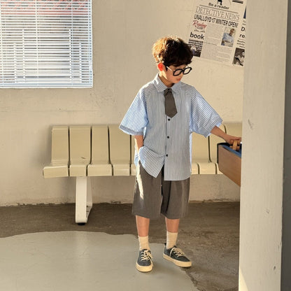 半袖セットアップ スクールユニフォームスタイルセットアップ ガールズ/ボーイズ【mh0009677】