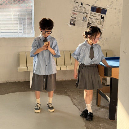 半袖セットアップ スクールユニフォームスタイルセットアップ ガールズ/ボーイズ【mh0009677】