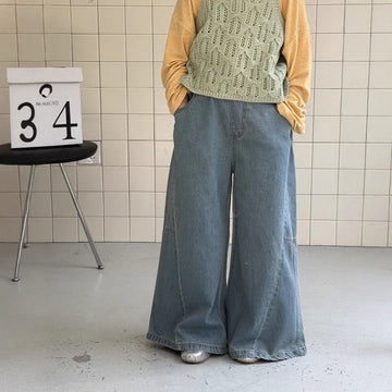 デニムパンツ ワイドフレアバギーデニムパンツジーンズ【mh0009689】