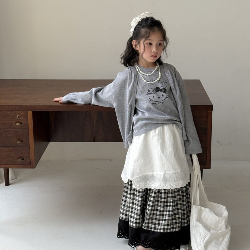 長袖セットアップ プリントアンサンブル/パッチワークルーズスカート【mh0009691】