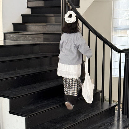 長袖セットアップ プリントアンサンブル/パッチワークルーズスカート【mh0009691】