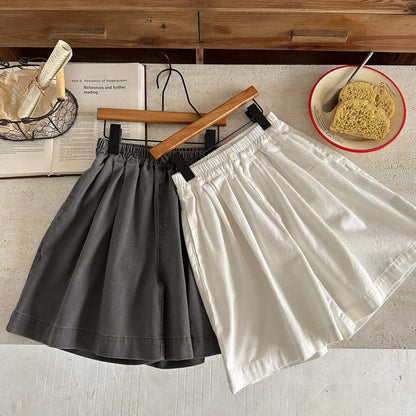 ロングパンツ・スウェットパンツ ルーズフレアワイドレッグショートパンツキュロット【mh0010046】