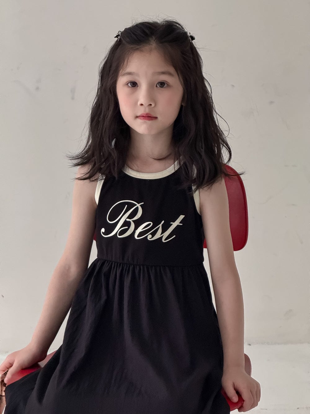 ノースリーブワンピース レターロゴプリントキャミソールワンピース【mh0010063】