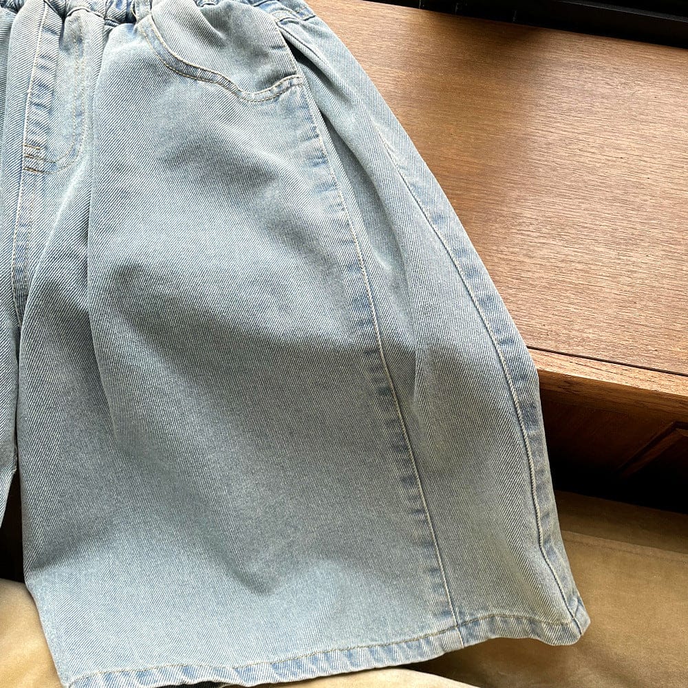 ロングパンツ・スウェットパンツ サイドプリーツワイドクロップドデニムパンツガウチョパンツ【mh0010064】