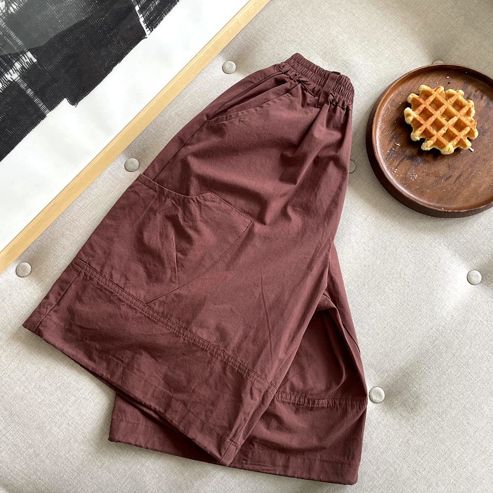 ロングパンツ・スウェットパンツ ワイドルーズクロップドパンツガウチョパンツ【mh0010067】