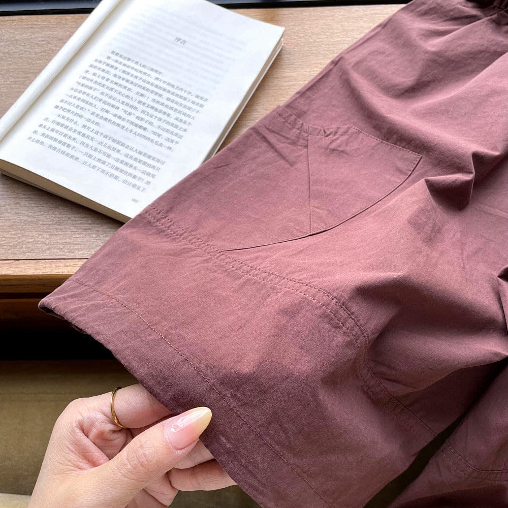 ロングパンツ・スウェットパンツ ワイドルーズクロップドパンツガウチョパンツ【mh0010067】