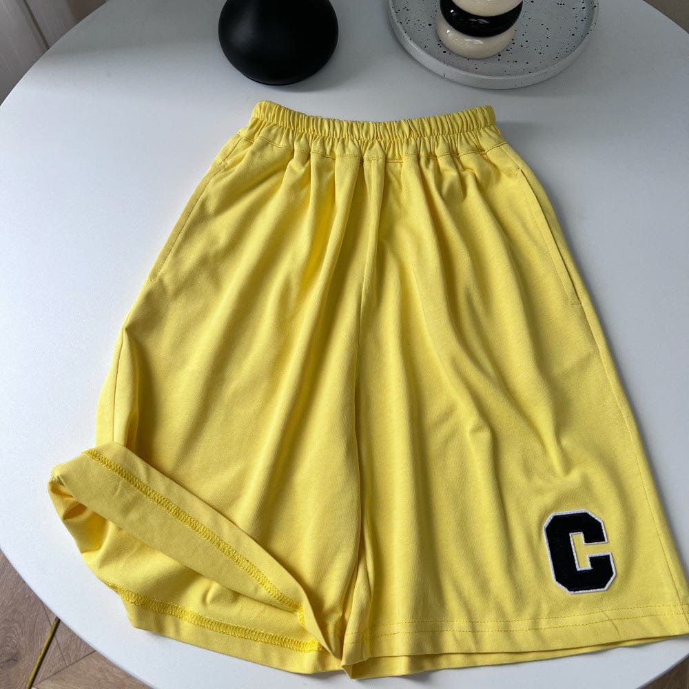 ロングパンツ・スウェットパンツ レターロゴアップリケワイドルーズクロップドパンツ【mh0010069】