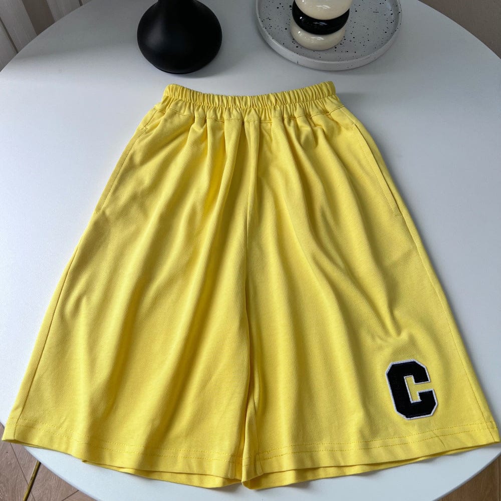 ロングパンツ・スウェットパンツ レターロゴアップリケワイドルーズクロップドパンツ【mh0010069】