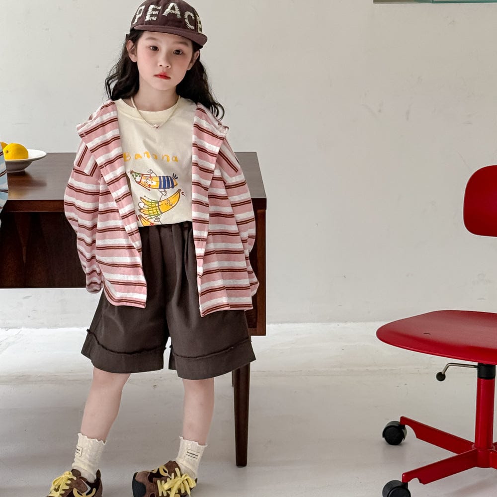 カーディガン・パーカー ボーダーフーディサマーカーディガンジャケット【mh0010070】