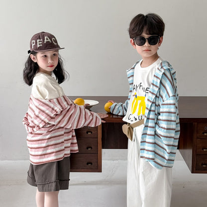 カーディガン・パーカー ボーダーフーディサマーカーディガンジャケット【mh0010070】