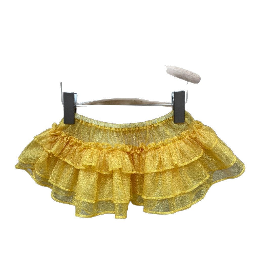 スカート 重ね着チュールティアードフリルエプロンスカート【mh0010071】