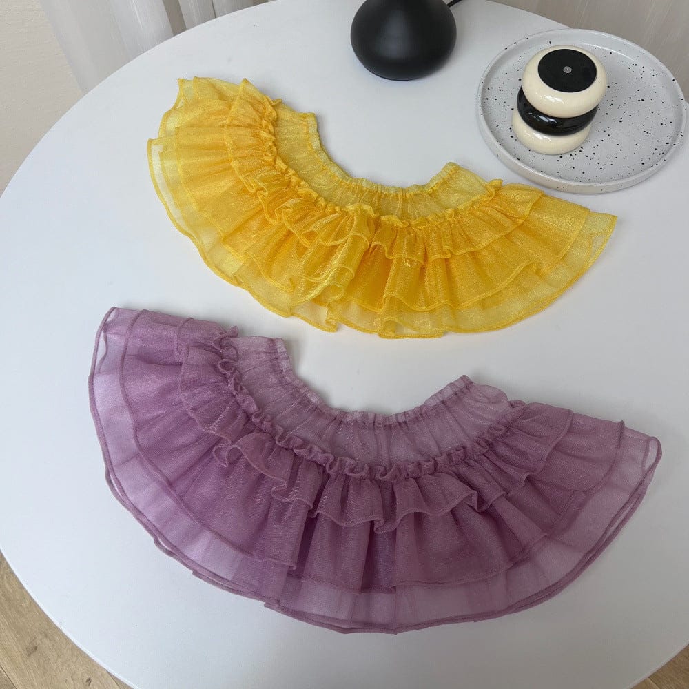 スカート 重ね着チュールティアードフリルエプロンスカート【mh0010071】