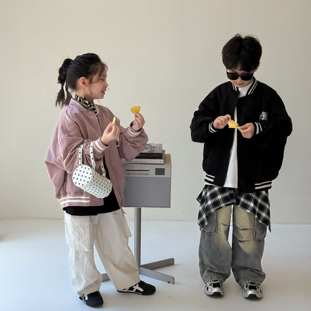 ショートコート・ジャケット・ジャンパー アルファベット柄長袖ベースボールジャケット ルーズフィットジップアップブルゾン【mh0010765】