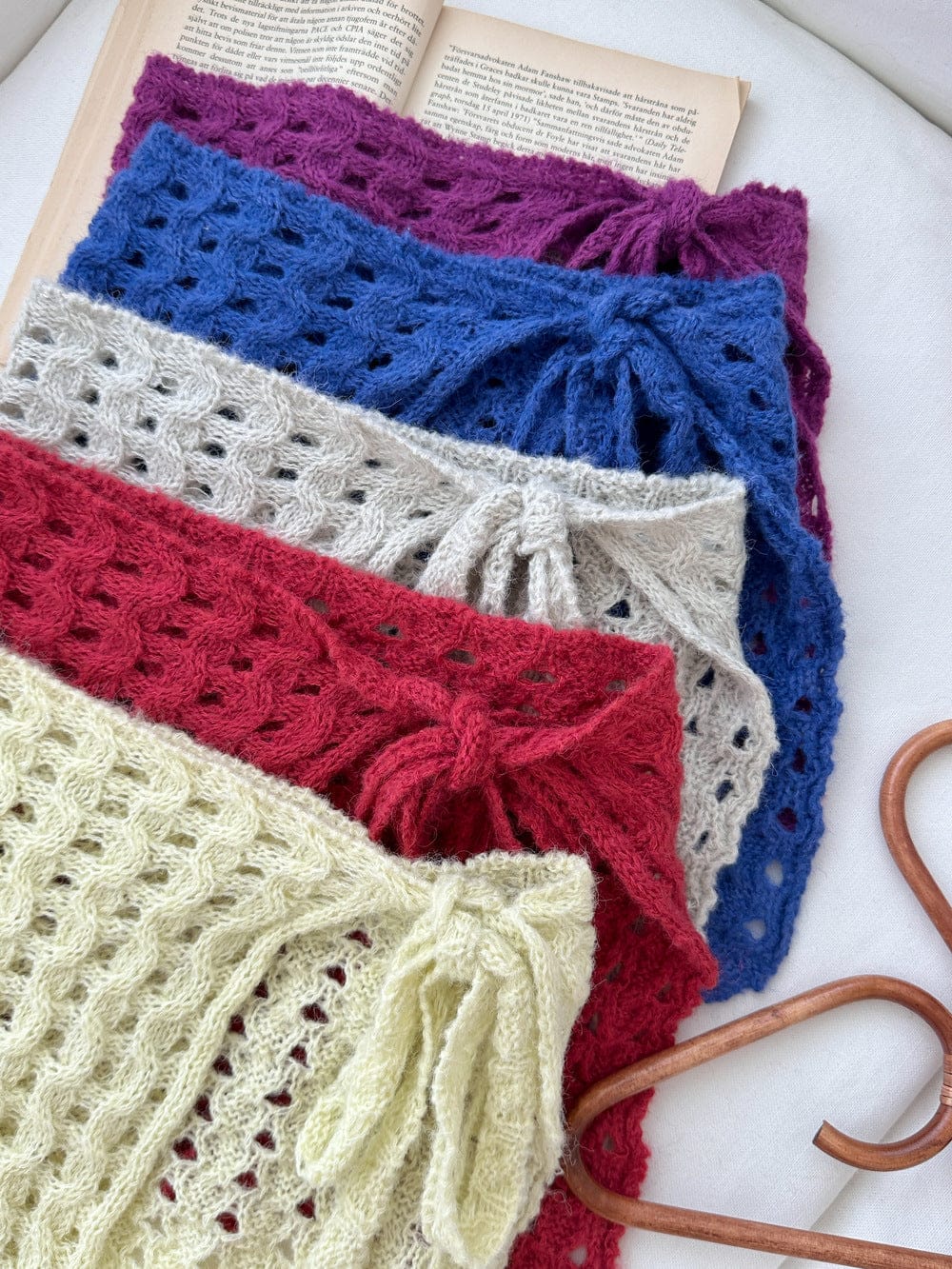 スカート サイドリボン透かし編みニット巻きスカート【mh0010771】