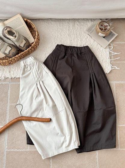 ロングパンツ・スウェットパンツ ピンタック切り替えワイドガウチョパンツ【mh0010772】