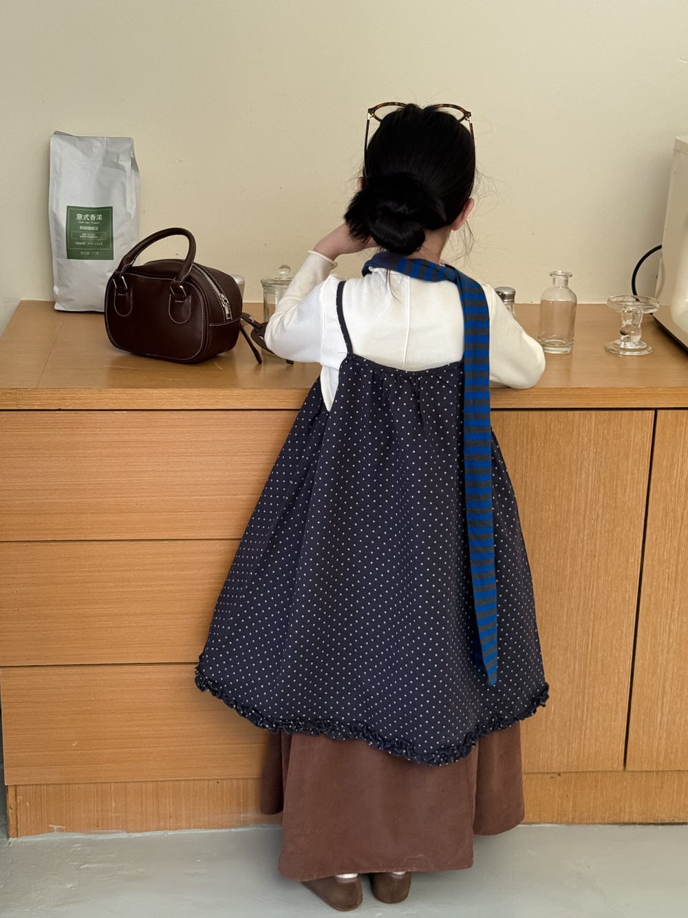 ノースリーブワンピース ドット柄キャミソールワンピース フリル付きノースリーブチュニック【mh0010775】