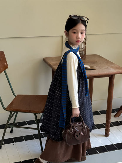 ノースリーブワンピース ドット柄キャミソールワンピース フリル付きノースリーブチュニック【mh0010775】