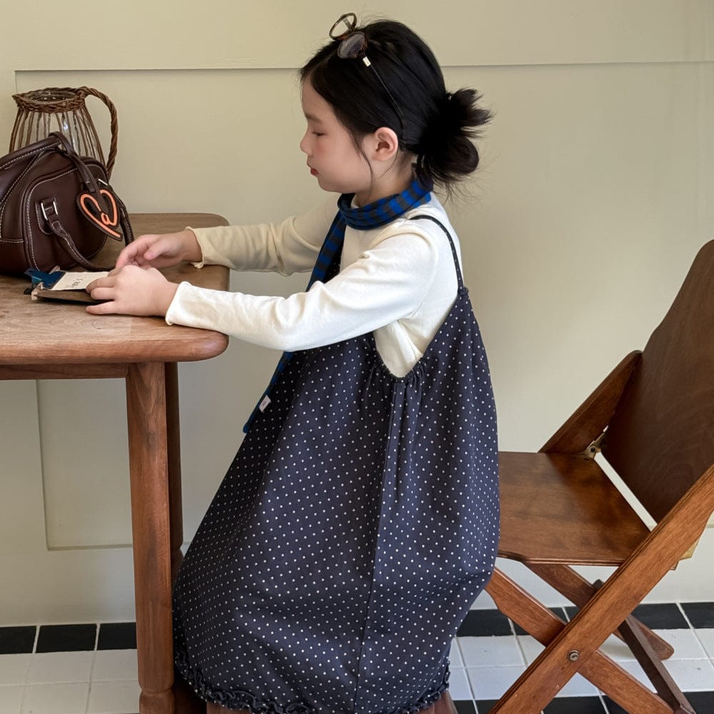 ノースリーブワンピース ドット柄キャミソールワンピース フリル付きノースリーブチュニック【mh0010775】