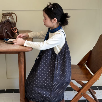 ノースリーブワンピース ドット柄キャミソールワンピース フリル付きノースリーブチュニック【mh0010775】